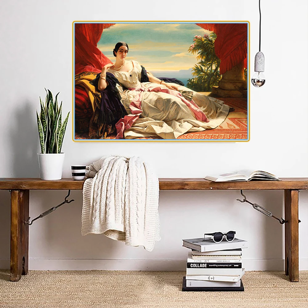 Citon Winterhalter《Portrait of Leonilla Princess Sayn Wittgenstein》Canvas Oil painting Artwork Picture Decor Home Decoration | Дом и сад