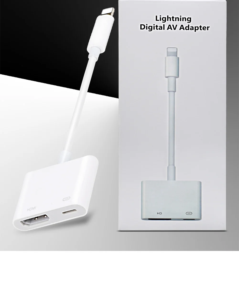 DUOREM освещение AV HDMI/HD ТВ цифровой кабель адаптер для iphone 5 5S 6 6s 7 7 plus