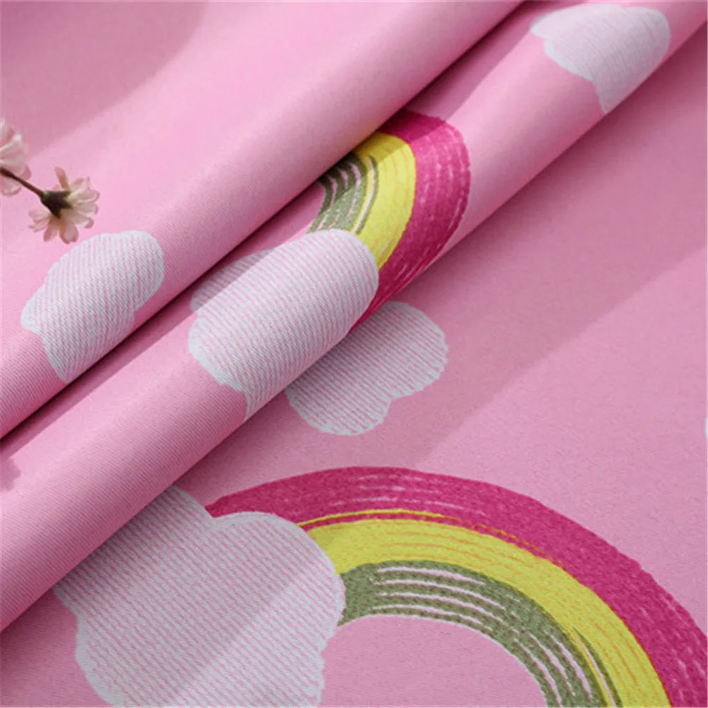 Детские светонепроницаемые шторы с радужным принтом для спальни гостиной