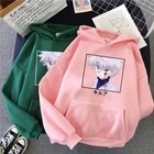 Толстовка с капюшоном Hunter X Hunter Killua, толстовка с принтом японского аниме Killua kawaii, осень, новинка, ulzzang Harajuku, свободная Милая стильная толстовка с капюшоном