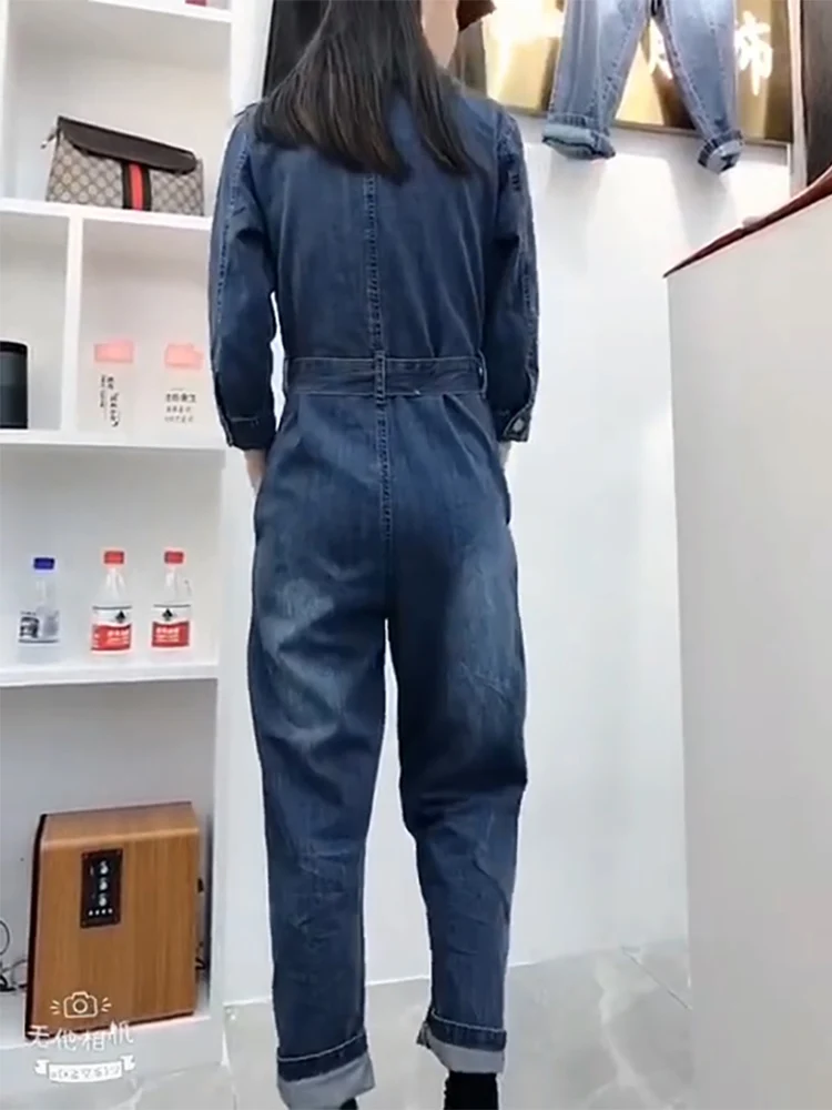 

rompers Denim womens jumpsuit 2020 Women Overalls Loose Long Black jeans Jumpsuits