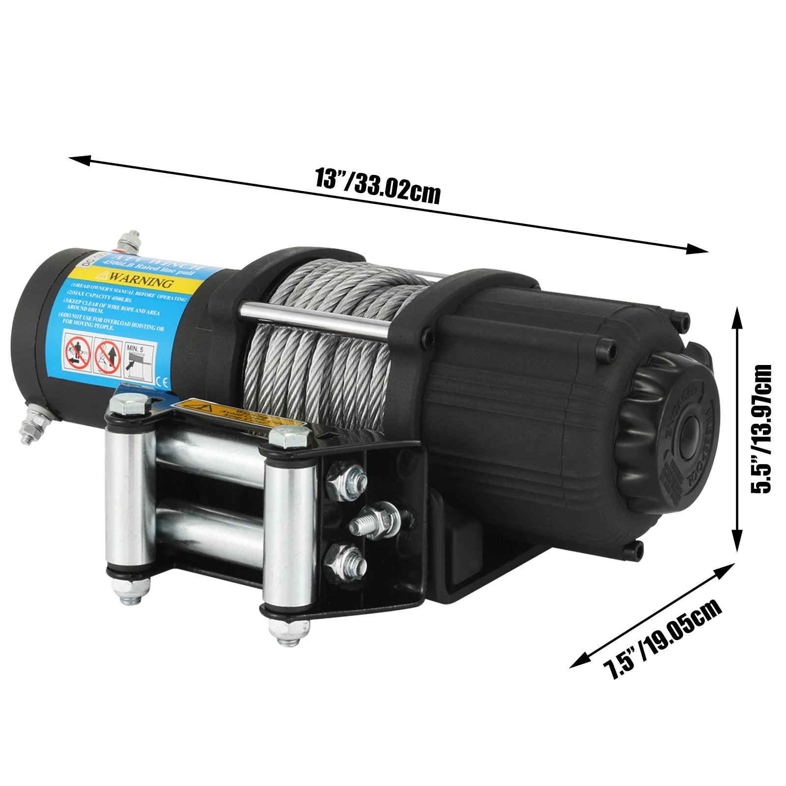 

VEVOR 4000LBS 12V Electric Winch with Wireless Remote Control for ATV SUV Trailer Truck Steel Rope Off Road Recovery Winch