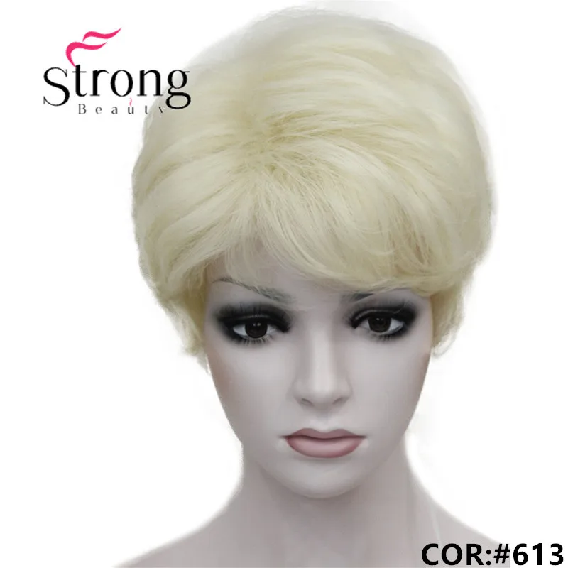 StrongBeauty женские парики пушистые естественные кудрявые короткие синтетические волосы Полный парик 11 цветов