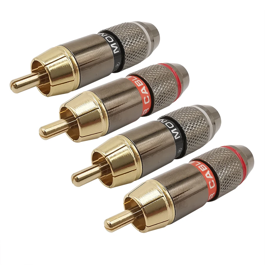 

10 шт. позолоченный штекер RCA, сварочный аудиоразъем для динамика, поддержка кабеля 6 мм, черный и красный