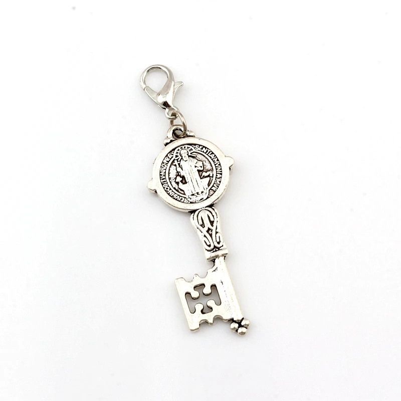 

30Pcs Saint Benedict Medal Cross Smqlivb Key Floating Lobster Clasps Charm Pendants For Jewelry Making DIY Accessories