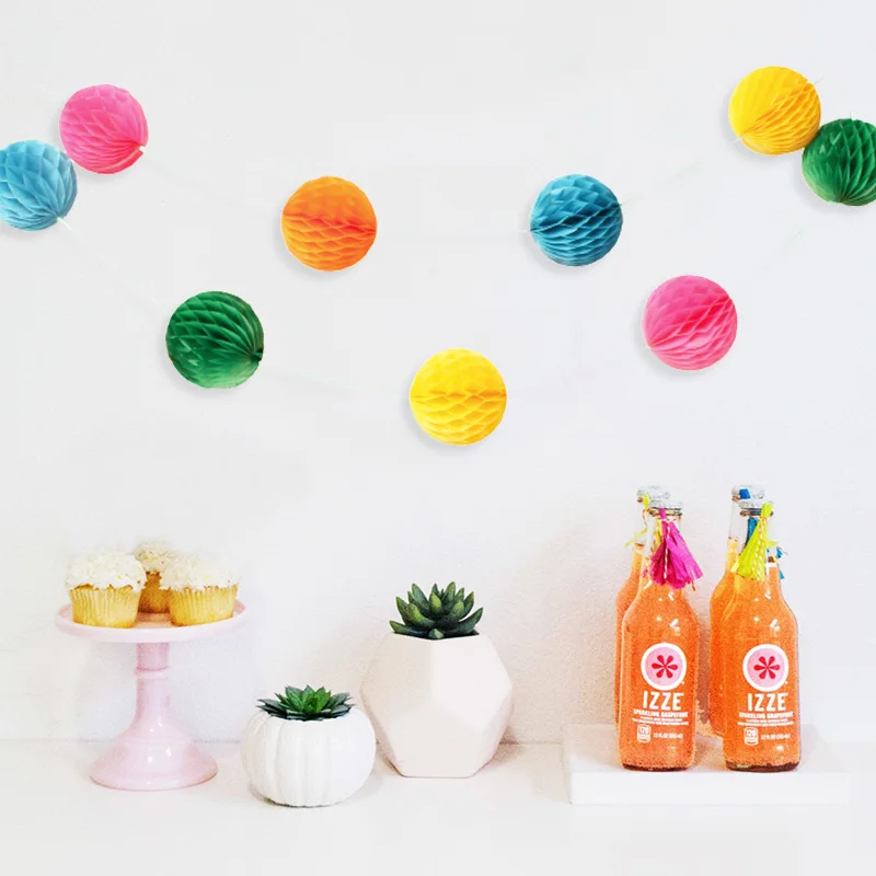 

3 м красочные сотовые шары баннеры для вечеринки, дня рождения, свадьбы, Рождества, подвески, сделай сам, украшения, поставщики, экологически чистые