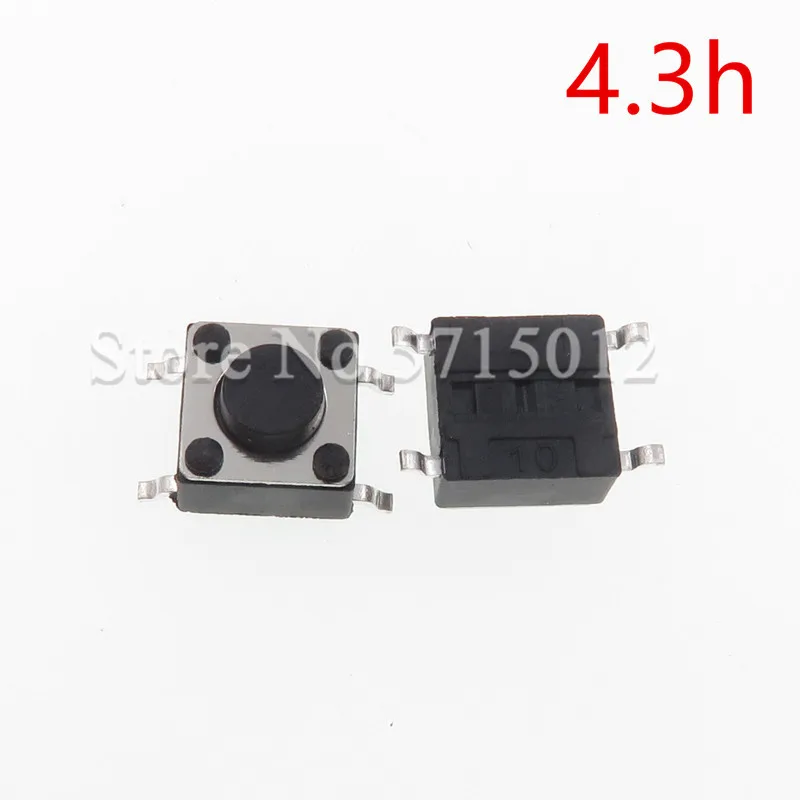 

200PCS PCB Tactile Tact switch Push Button Switch 4pin plug-in Micro switches 6*6*4.3mm