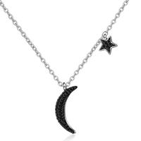 necklace pendant japanese and korean fashion black diamond moon pendant temperament star short clavicle chain necklaces