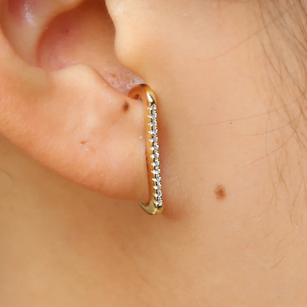 Женские серьги гвоздики в форме буквы из 100% стерлингового серебра 925 пробы