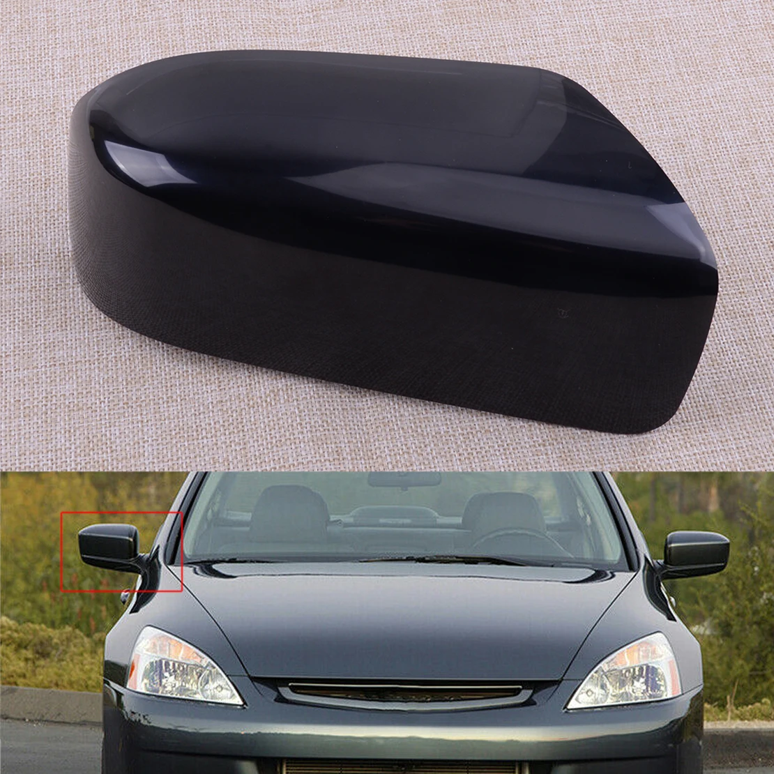 Глянцевая черная крышка автомобильного зеркала заднего вида с правой стороной