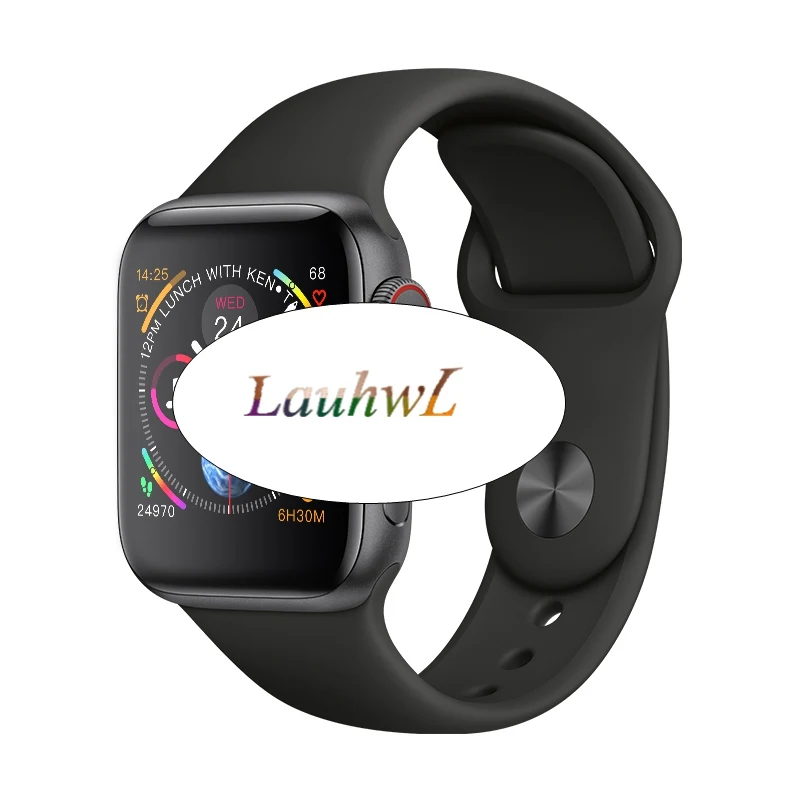 Black Bluetooth Вызов Смарт Браслет для проверки сердечного ритма 9 1:1 SmartWatch 44 мм с gps ДЛЯ Apple iOS Android сердечного ритма ЭКГ-шагомер IWO 8 iwo 8 plus - Цвет: Black