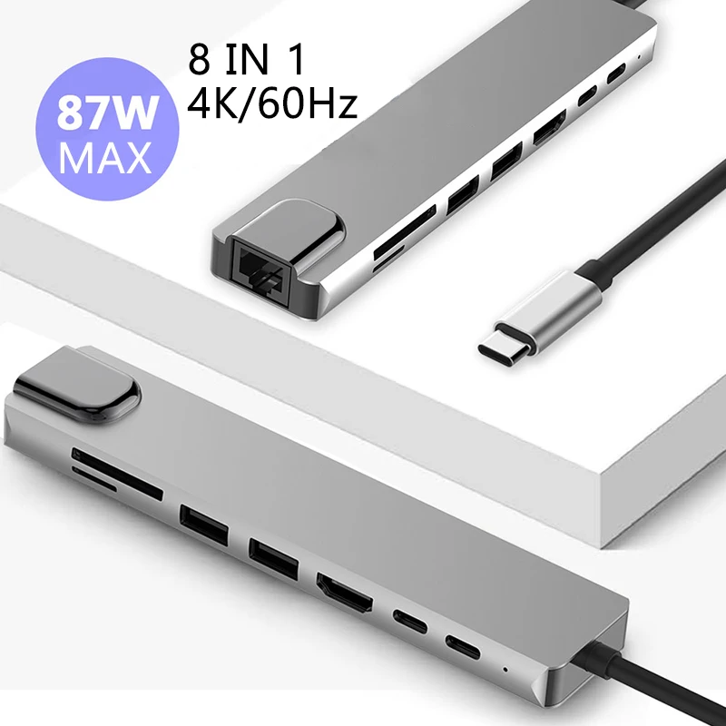 Док-станция для ноутбука 4K 60 Гц USB C RJ45 PD HDMI