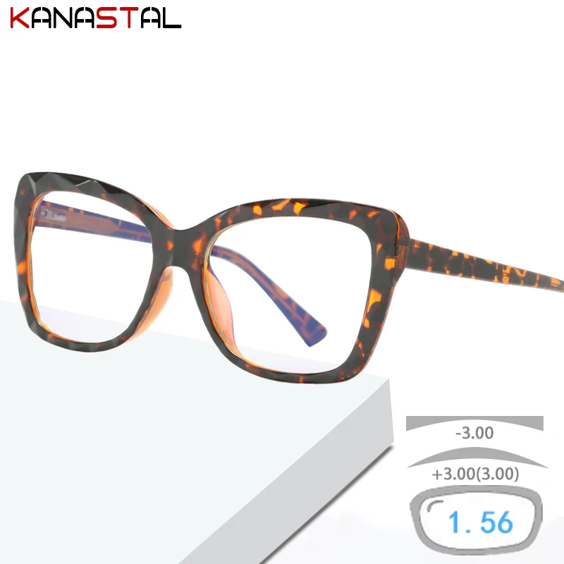 

Женские очки с защитой от синего света, очки для чтения при близорукости и дальнозоркости, линзы CR39, оправа TR очки в форме бабочки, очки по ре...