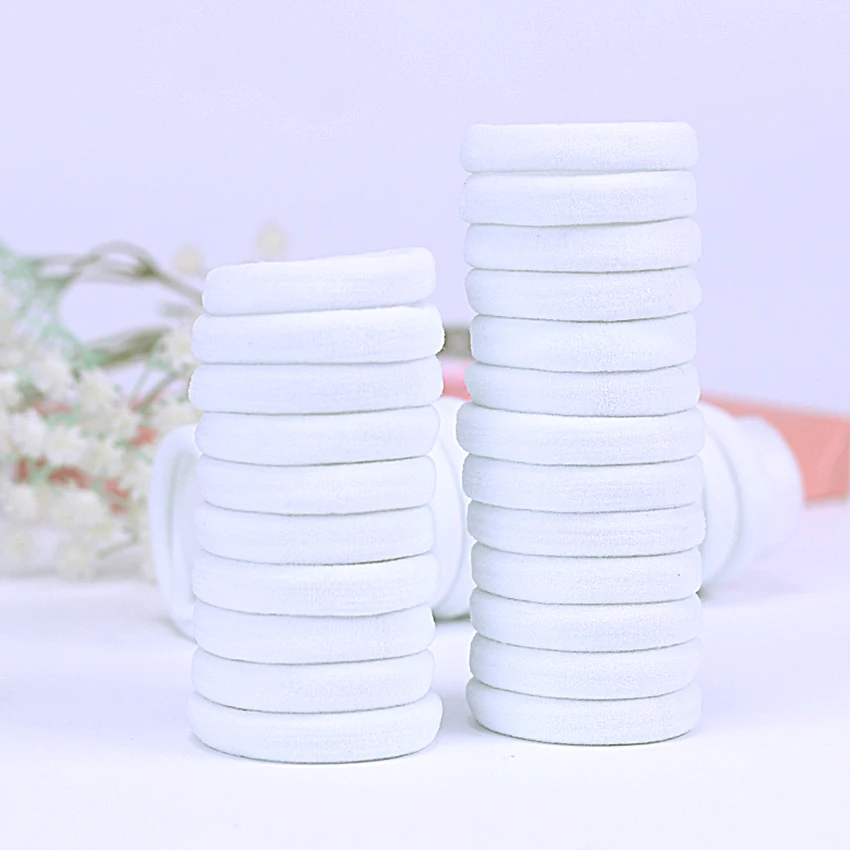 

20PCS White Child Ponytail Hair Holders Elastic Rubber Bands Hair Accessories Girl Women Tie Gum