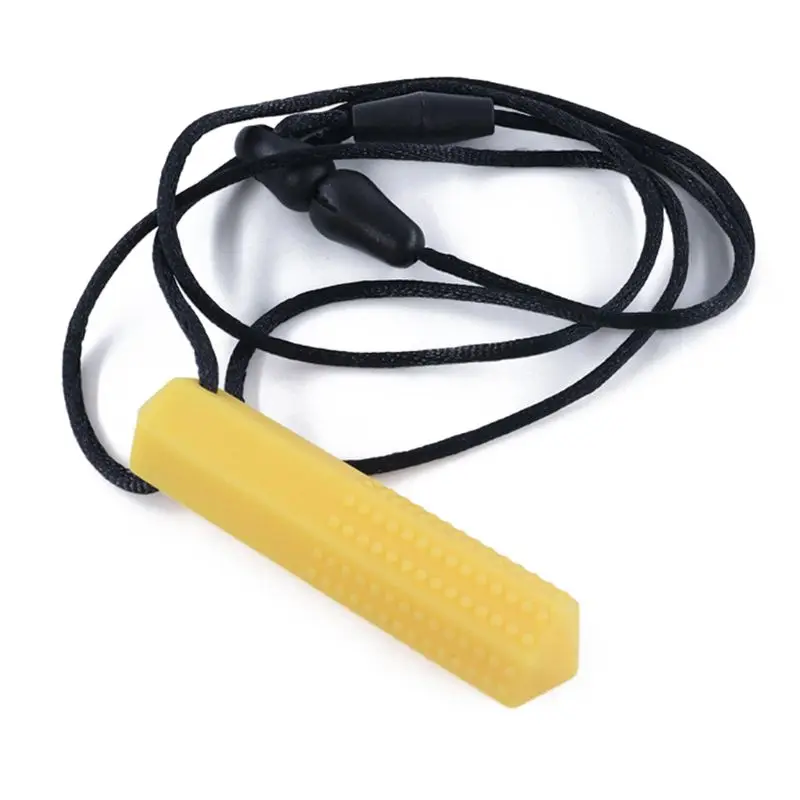 Collar de mordedor de silicona para ni&ntilde;os, colgante masticable sensorial, juguetes para autismo, TDAH, GXMB-1