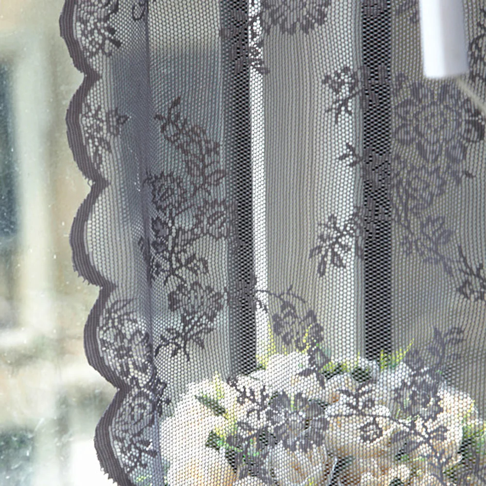 

Lace Curtains Tulle Curtains Door Window Sheer Curtain Drape Panel Leaf Voile Tulle Netting Drape Panel Leaf for Living Room