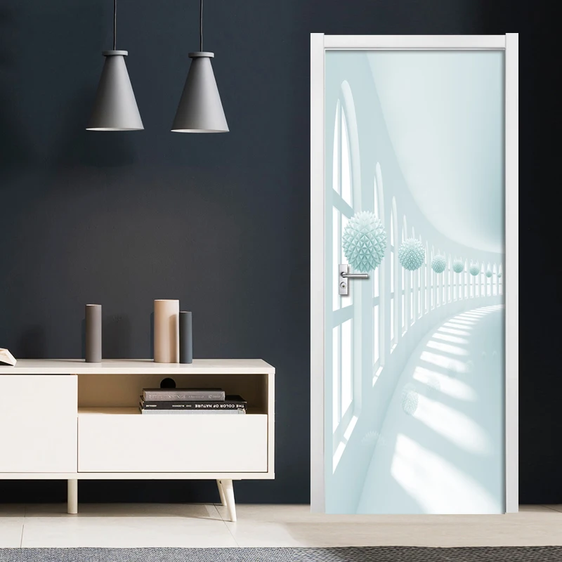 Съемный ПВХ водонепроницаемый самоклеящийся стикер для дверей 3D космическая