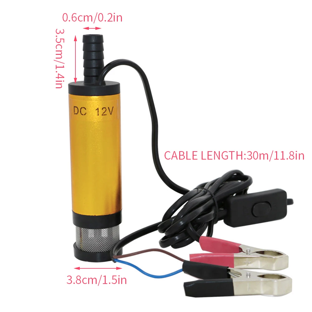 

Portable Mini Electric Diesel Pump Fuel Oil Transfer Refueling 12V DC Stainless Steel Car Motorbike 2L/min Fuel Transfer Pump