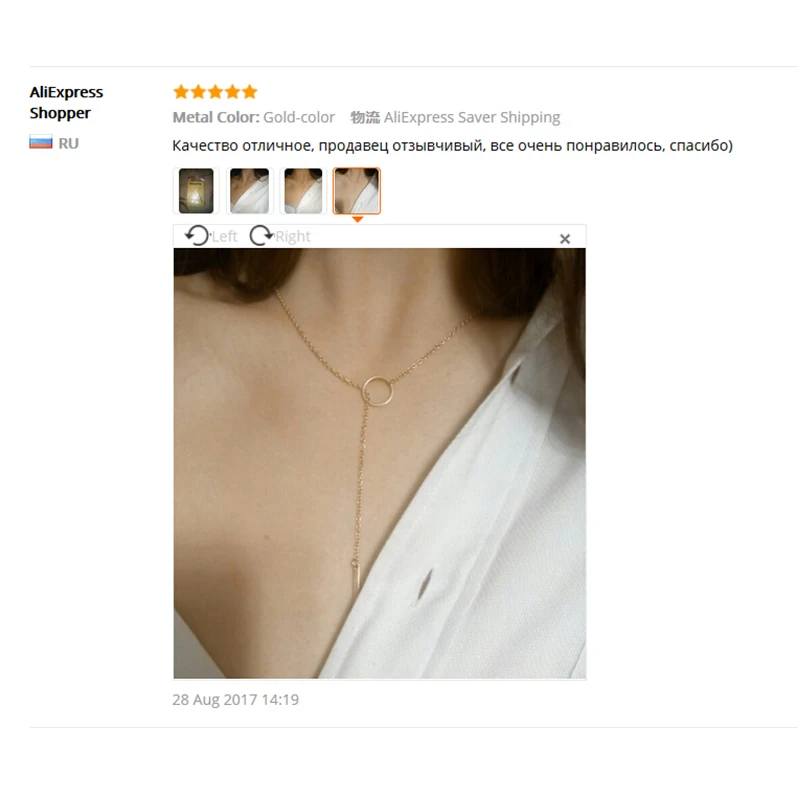 Hfarich минималистичное простое кольцо с длинной цепочкой изысканное ожерелье