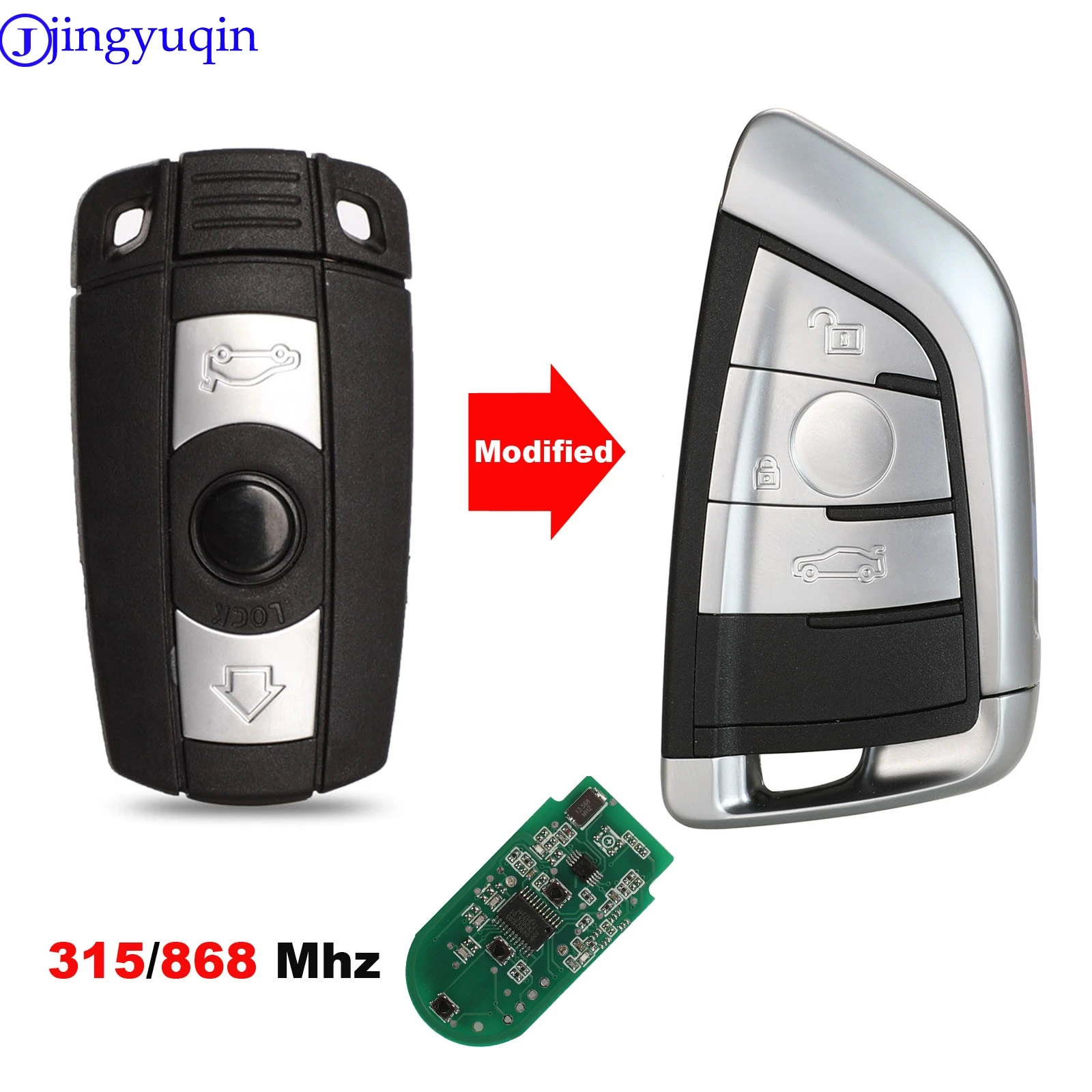 jingyuqin Modified Car Smart Key 315Mhz /433/868 MHz For BMW 1/3/5/7 Series CAS3 X5 X6 Z4 Car Control Transmitter With Chip