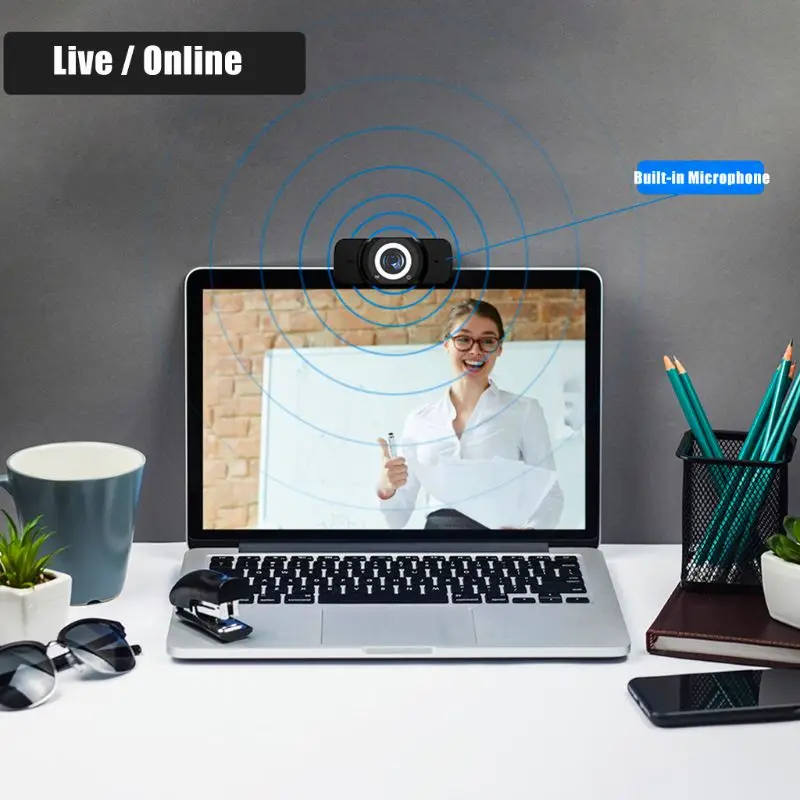 

1080p Webcam USB Camera Video Recording Web Camera with Microphone PC Computer