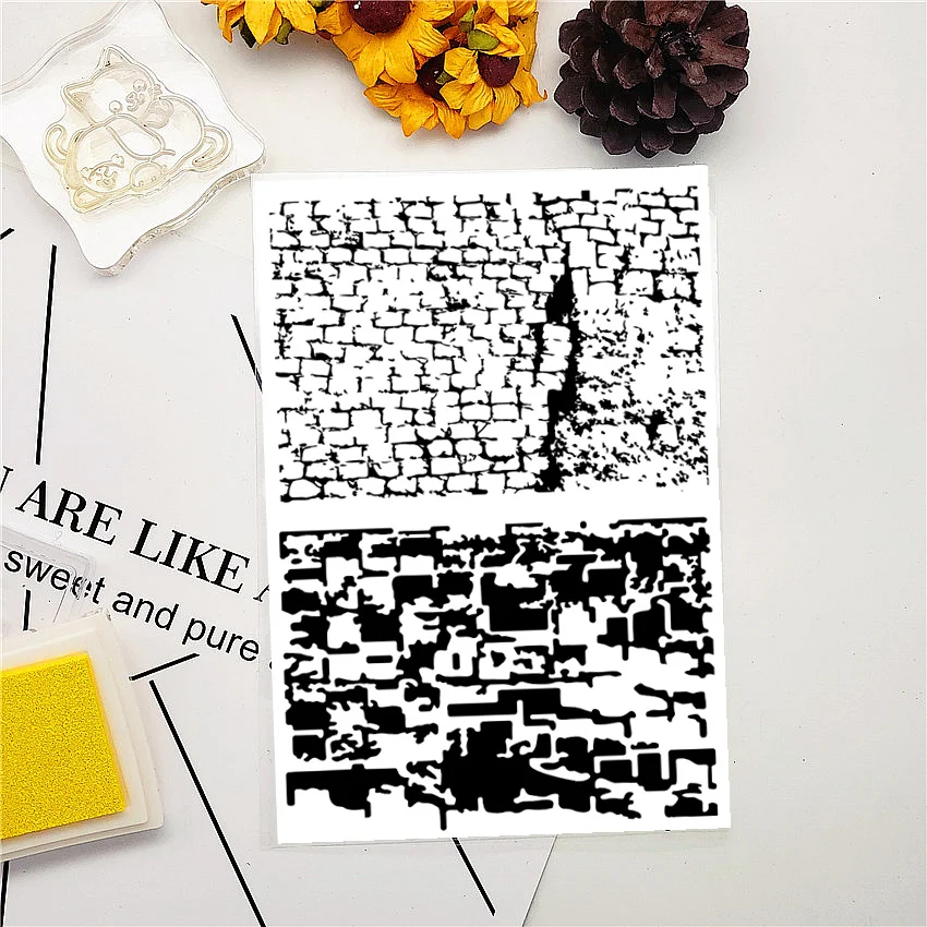 11*16CM Brick Wall Transparent Seal Clear Stamps Silicone Roller DIY Scrapbook Album Card Production Christmas | Дом и сад