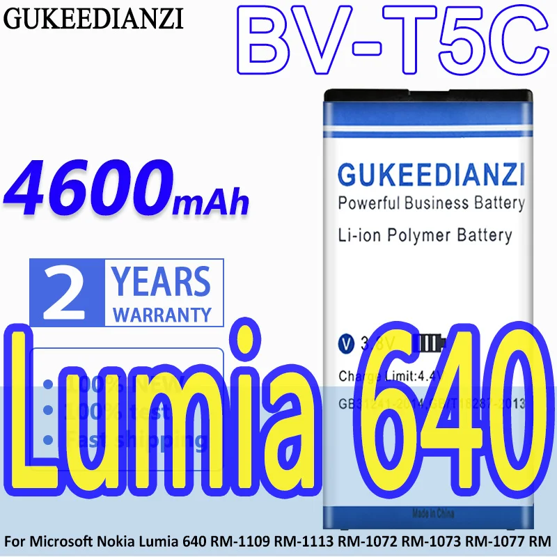 Сменный аккумулятор GUKEEDIANZI 4600 мАч 640 Втч/BV T5C BVT5C для Nokia Microsoft Lumia Lumia640 | Мобильные