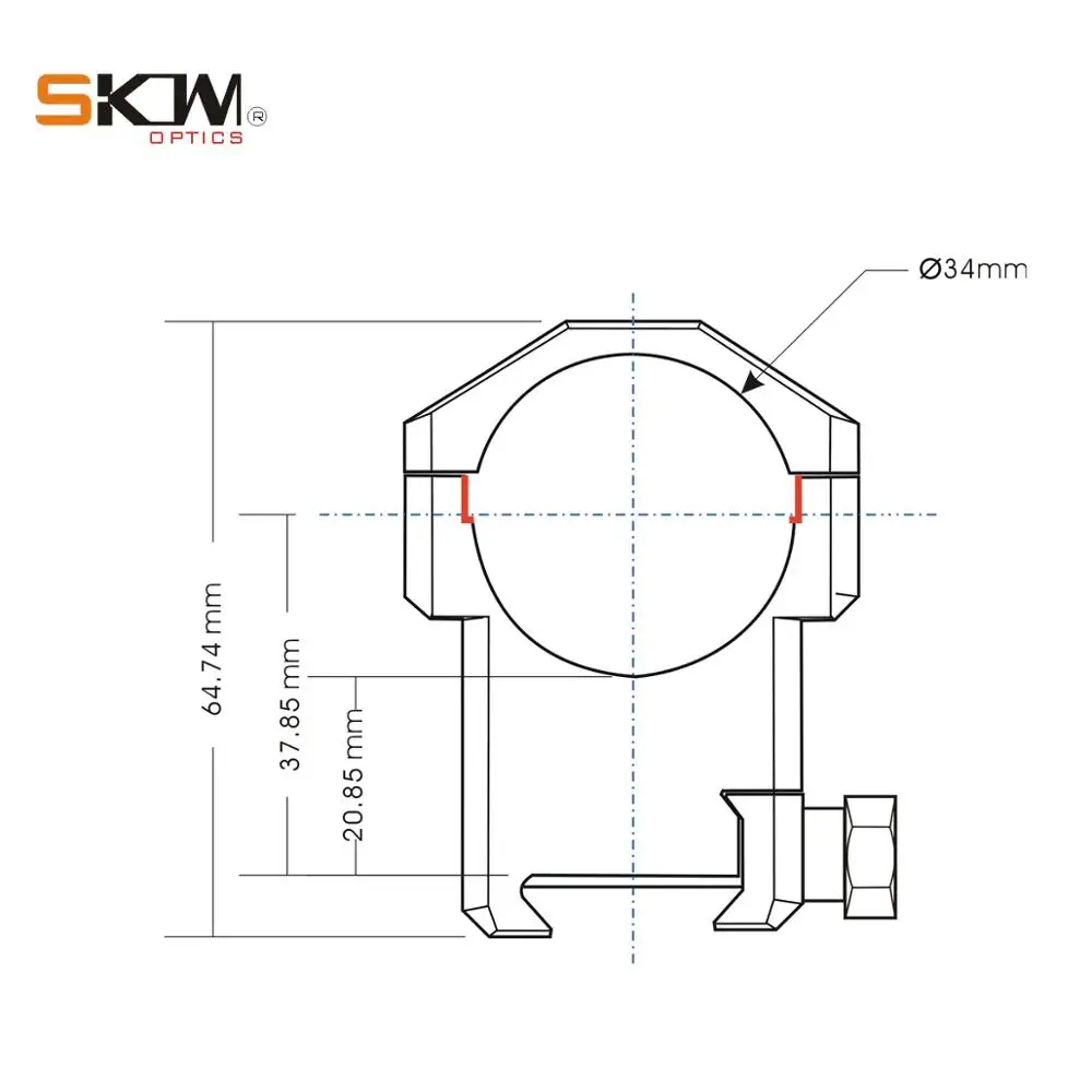 Тактические кольца для прицела SKWGEAR 34 мм крепление подходит Пикатинни Mil CNC кольцо