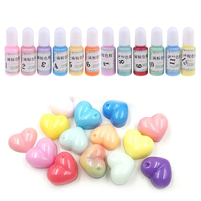 12 бутылок жидкий Макарон конфетный Цвет Смола Пигмент Краска эпоксидные