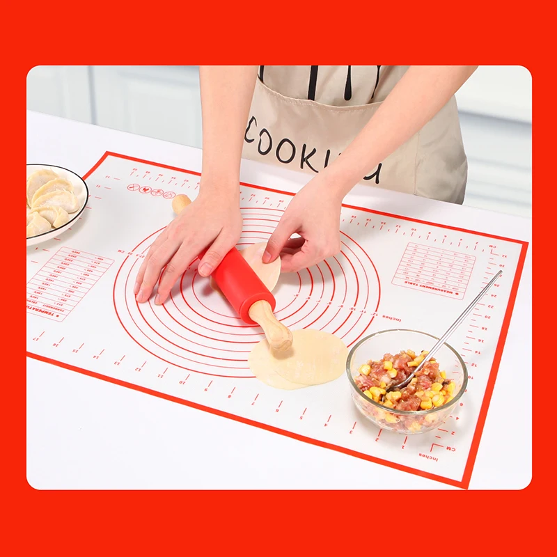 

1 Multi-size Silicone Baking Pan Mat Roll Dough Kneading Dough Macaroni Mat, Table Mat Pizza Dough Non-stick Silicone Mat