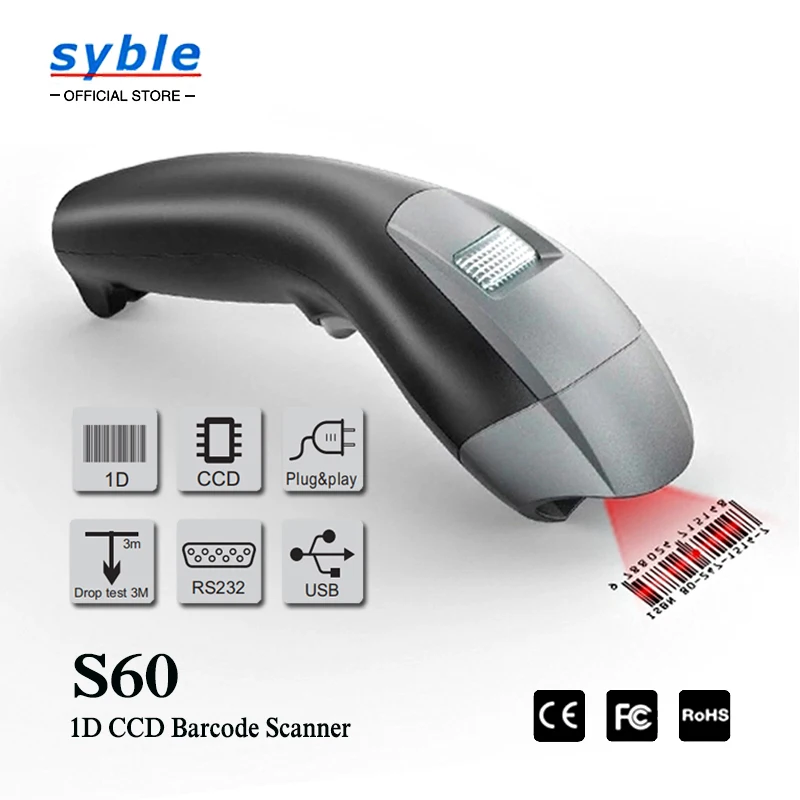 

New Arrival Handheld Wired 1D Laser/Red Light /2D Barcode Scanner with Excellent Shape XB-S20/S60/S80