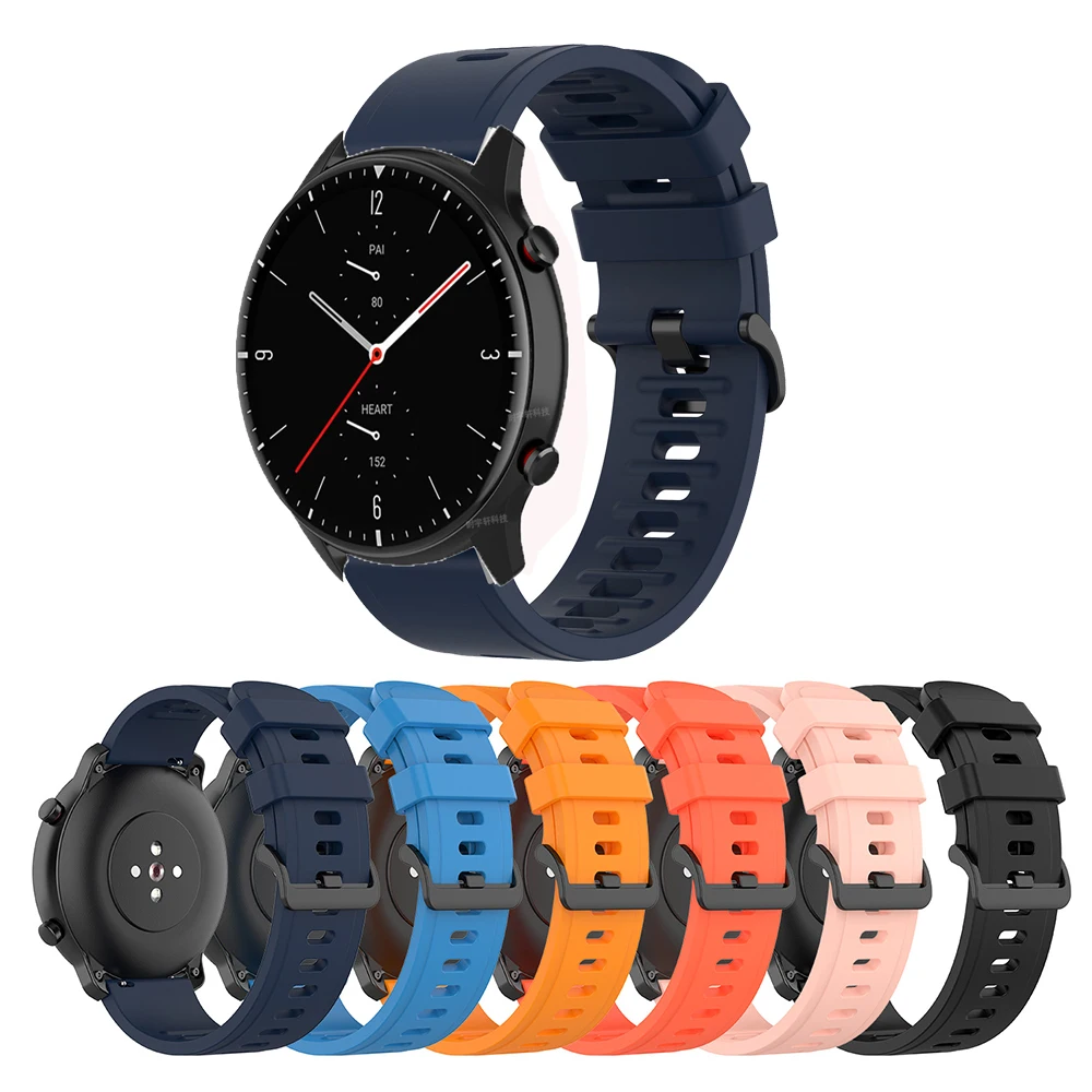 

Силиконовый браслет для часов Amazfit GTR 2E GTR2, ремешок для смарт-часов Xiaomi Huami Pace/GTR 47 мм/Stratos 2 2S 3, ремешок на запястье