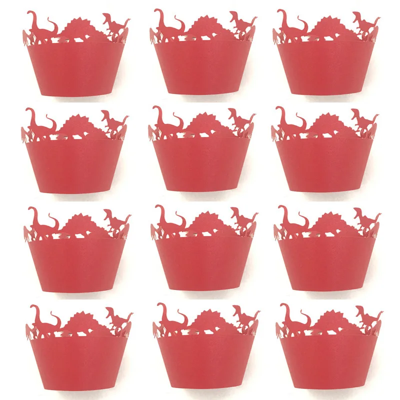 12 шт./компл. джунгли динозавр кекс обертки Дино лайнеры товары для дня рождения