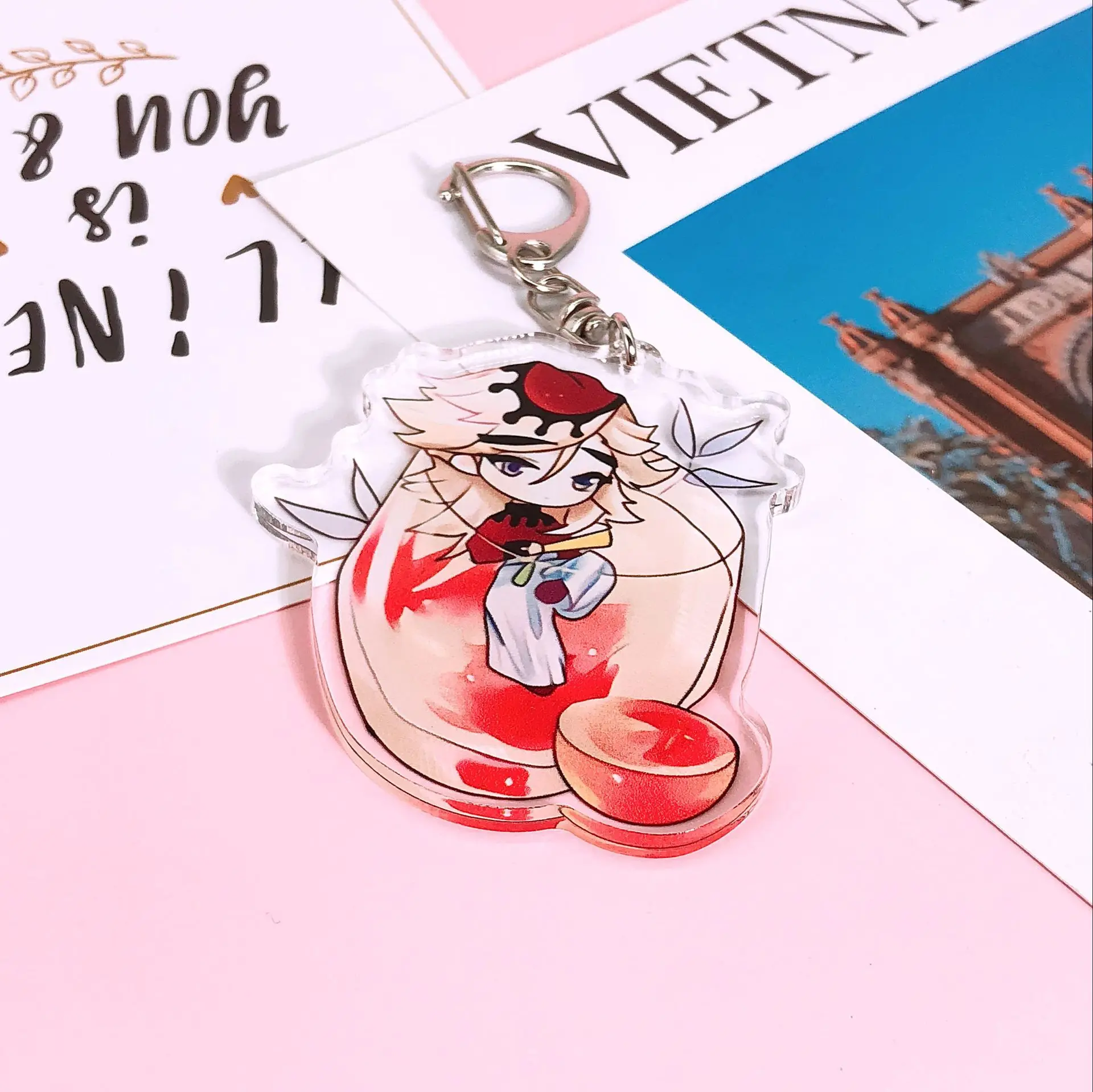 

Demon Slayer Keychain Brinco Blade Of Ghost Figure Key Chain Transparent Acrylic Cartoon Cute Key Holder Woman/Man Charm Gift