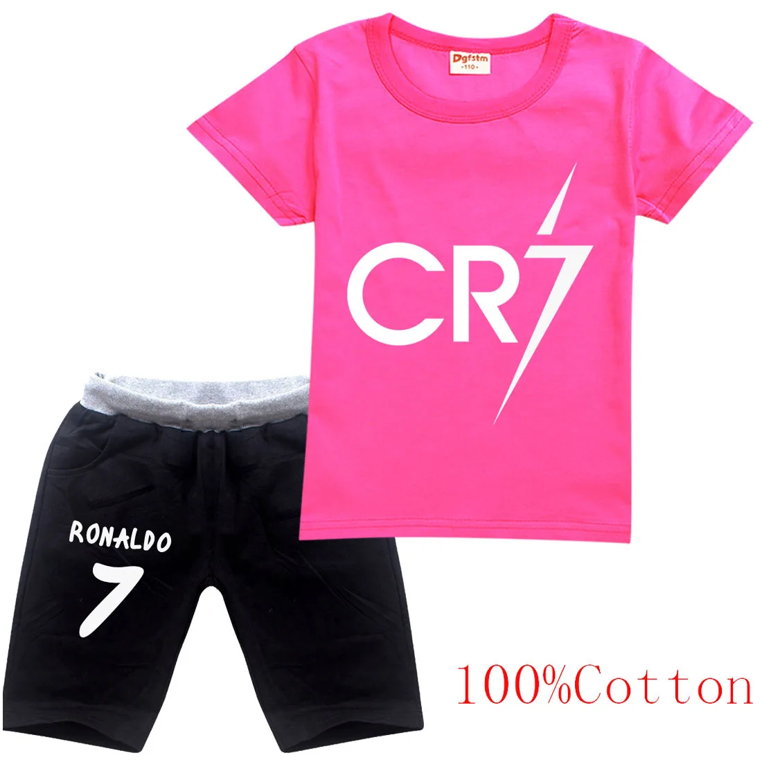 Cotton Summer Baby Children Soft Shorts Suit t-shirt Star Boy Girl kids Ronaldo CR7 cartoon infant clothes cheap stuff for 2-15Y |