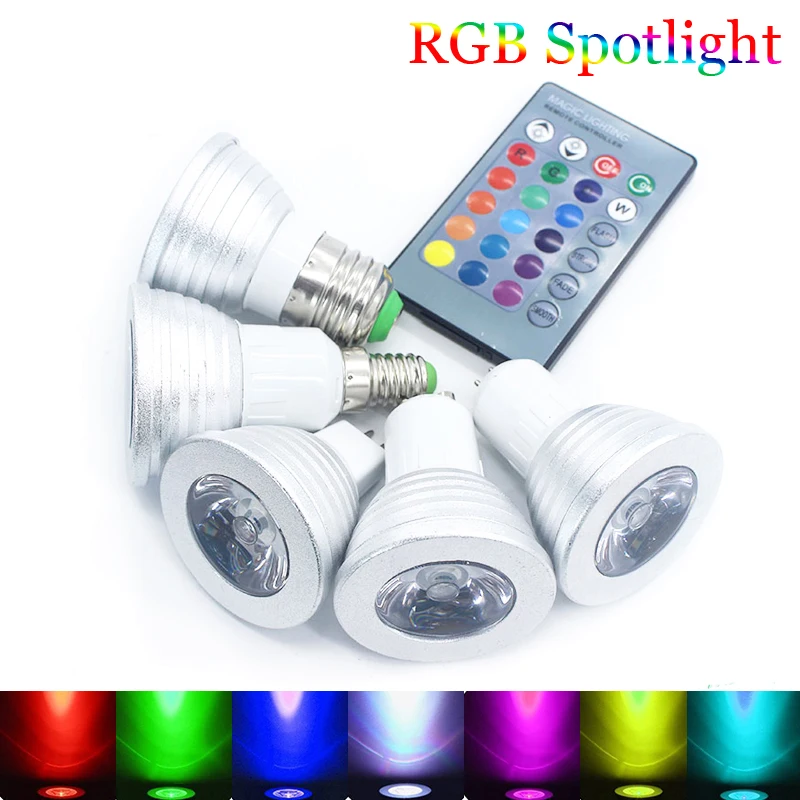 Светодиодная RGB лампа E27 E14 5 Вт GU10 110 В 220 В|Светодиодные лампы и трубки| |