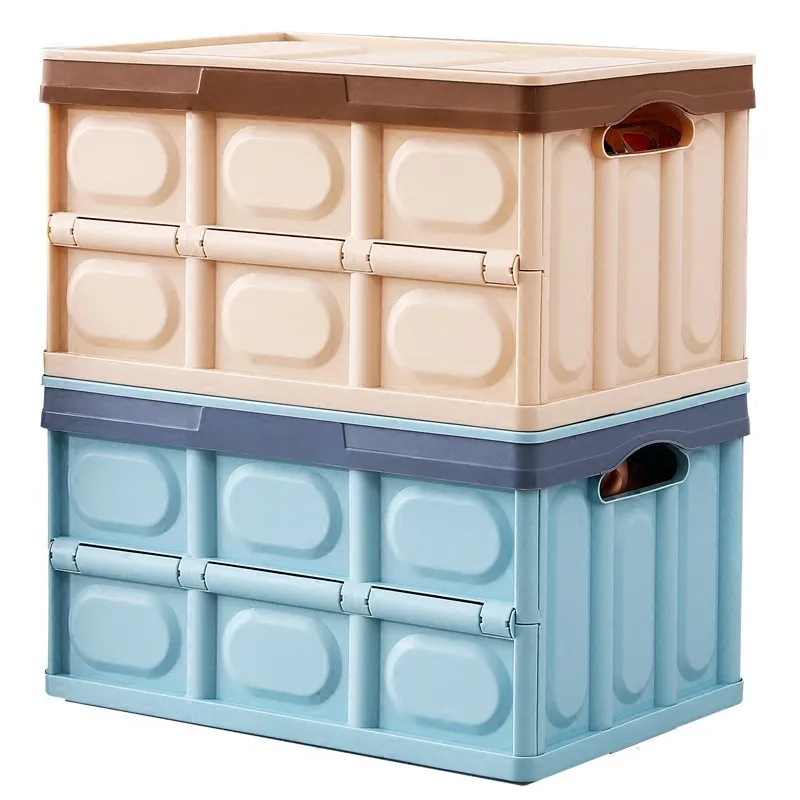 Складная автомобильная коробка для хранения багажника, пластиковая коробка с крышкой для хранения игрушек, коробка для хранения, Студенческая книга, большая коробка, органайзер для хранения