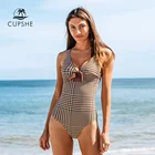 CUPSHE бантик коричневый Хаундстут Цельный купальник для женщин сексуальная пляжная одежда Монокини 2022 пляжные купальные костюмы купальники