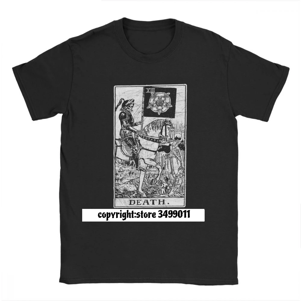 

Men T-Shirt Death Tarot Card Major Arcana tune Telling Occult Cotton Tees Fitness The Magician Empress Tops T Shirt Camisas