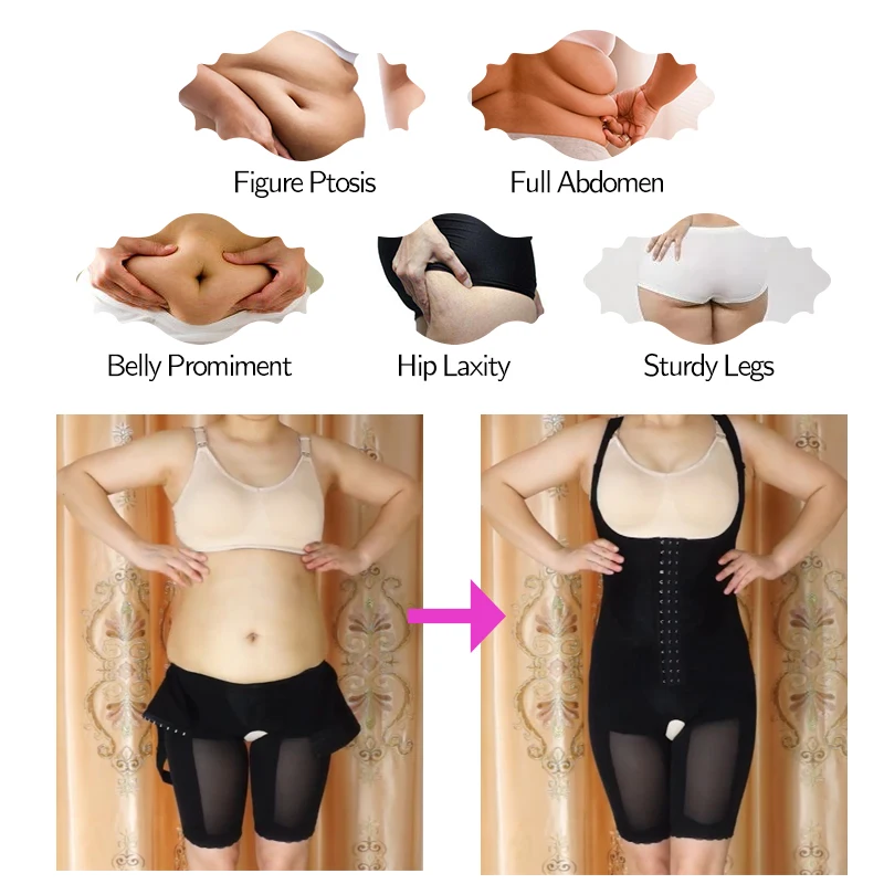 Women's Waist Trainer Shapewear Bodysuit Postparto Recovery Full Body Shaper Tummy Control Slimming Underwear Fajas Colombianas
