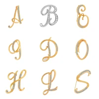 26 letters crystal rhinestonebrooch women alphabet pin wedding jewellery gift