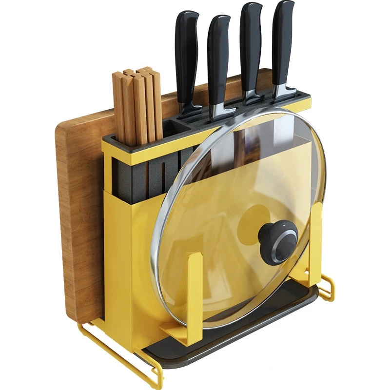 

Wall-Mounted Knife Holder Stainless Steel Knife Stand Organizer Cutting Board Pot Tableware Cover Storage kitchen Knives Tools