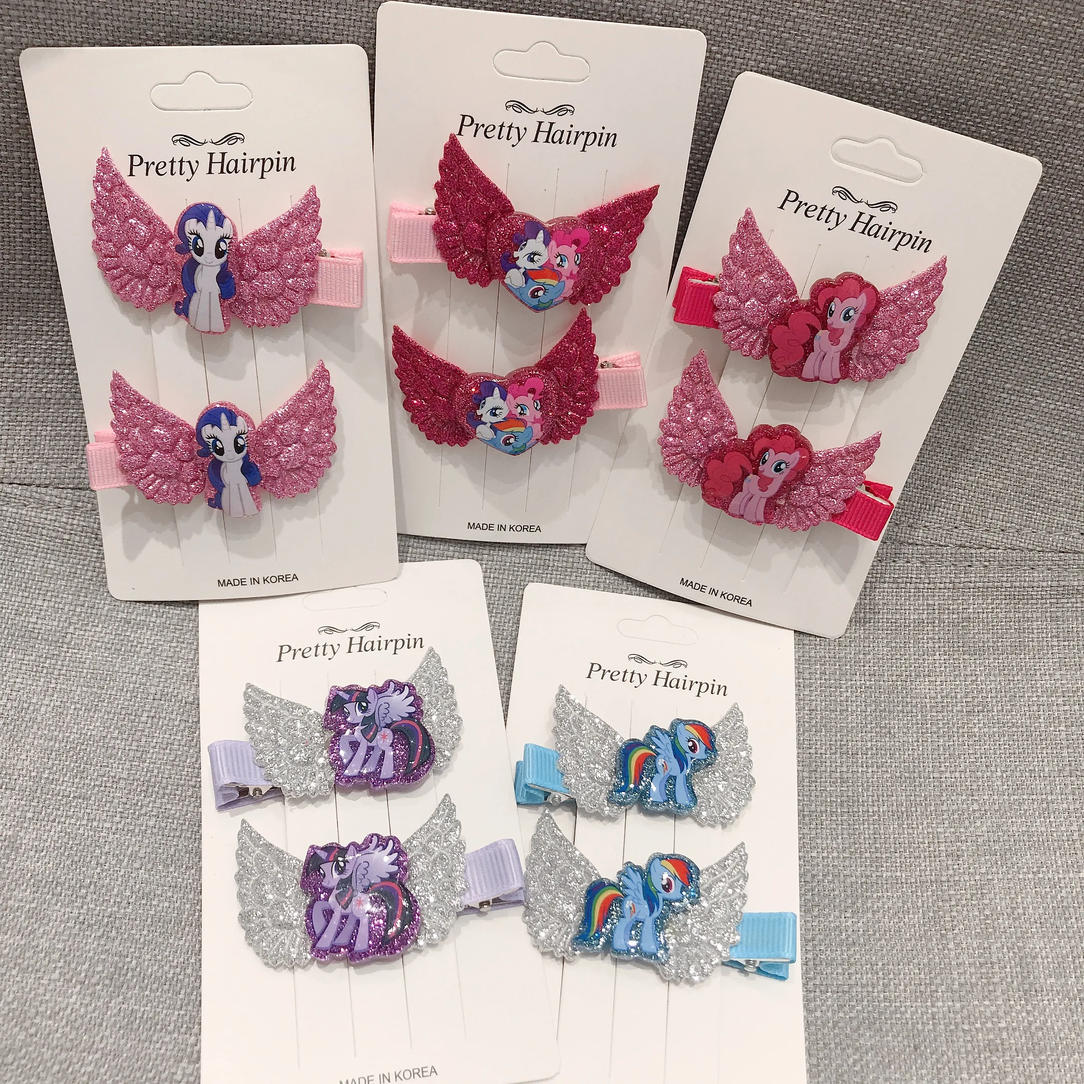 2 шт./лот заколка для волос пони Единорог полимерный головной убор блестящая