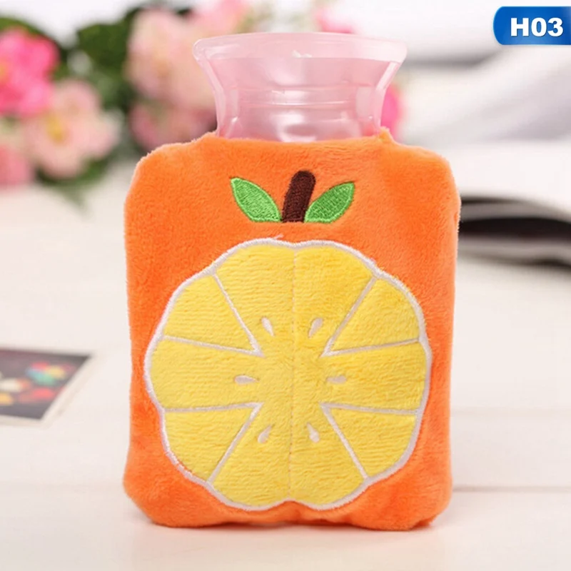 Мультяшная мини-бутылка для горячей воды рук съемный моющийся плюшевый чехол