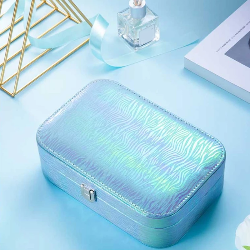 

Portable Travel Jewelry Display Organizer Case Multi-function Watch Ring Bracelet Necklace Storage Box with Mirror