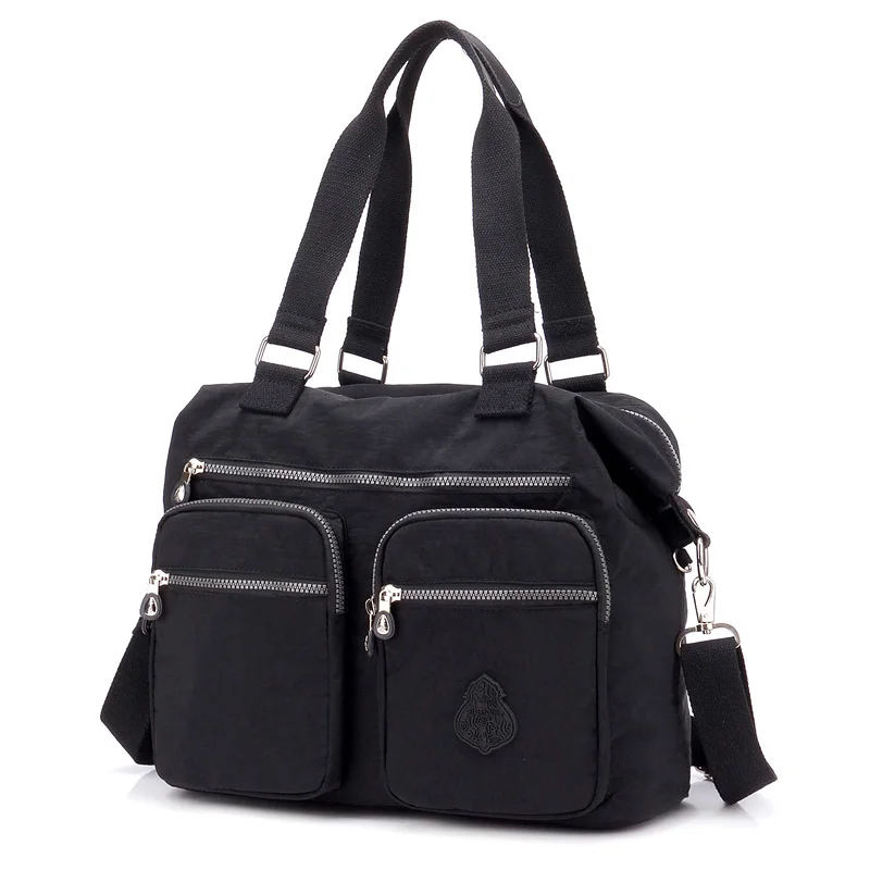 Черный Роскошная женская нейлоновая сумка через плечо, женская сумка Bolsa Feminina, водонепроницаемая сумка с высокой вместительностью для путешествий, женская сумка через плечо - Цвет: Черный