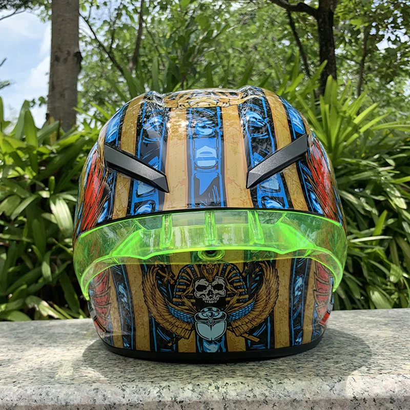 Одиночный щит мотоциклетный шлем одобренный ECE кожаный чехол из искусственной