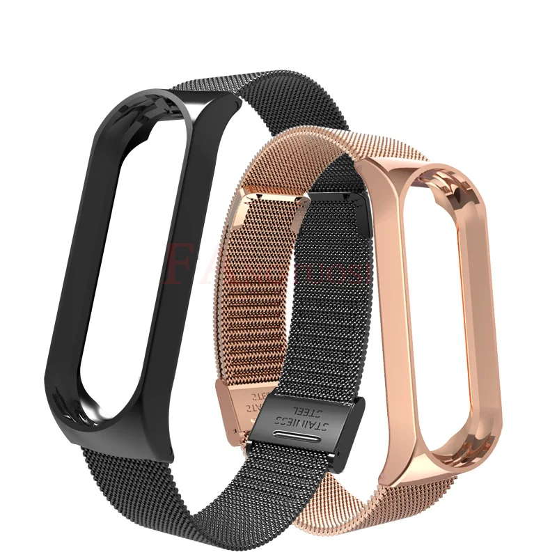 FANGTUOSI mi band 3 4 металлический ремешок для Xiaomi mi Band 3 4 смарт-браслет ремешок из нержавеющей стали mi Band 4 3 ремешок на запястье