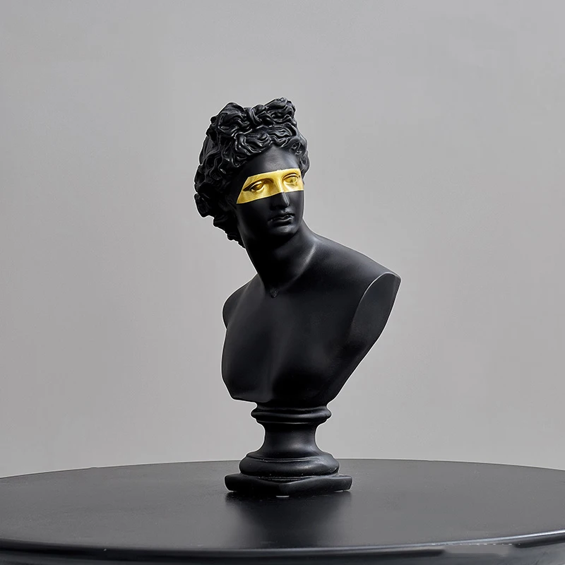 

Nortic Home Decoration Head Resin Statue Modern Abstract Art Mini Sculpture Art Sketch Practice Masked Desk Accessories Gifts