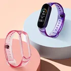 Новый модный прозрачный ремешок для часов Xiaomi Mi Band4 3 5 6 ремешок силиконовый сменный для Xiaomi Mi Band5 4 3 6 градиентный с